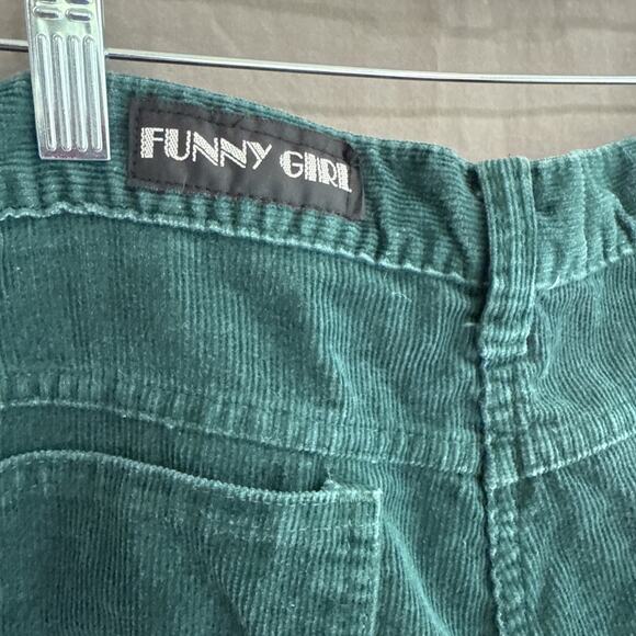 Vintage Funny Girl Corduroy Pants Green High Rise Straight Leg Sz 13/14 Modern 8 - Picture 5 of 13